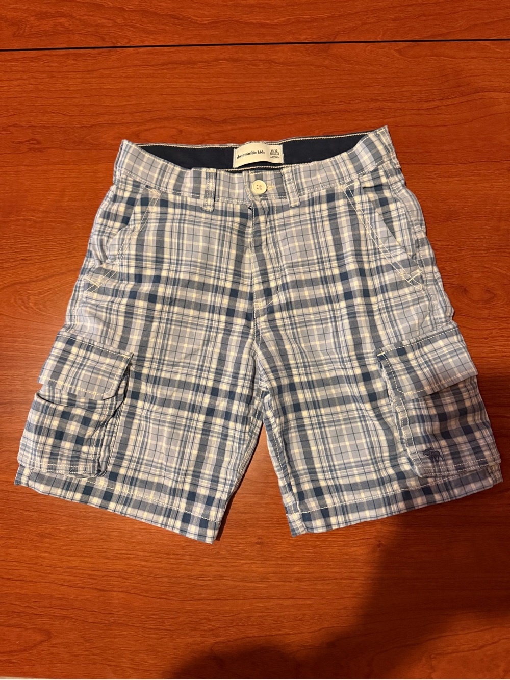Plaid Cargo Shorts - Blue/White -